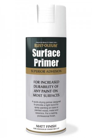 Rust-Oleum Surface Primer Multi-Purpose Spray Paint Stain Block White Matt (1 Pack)