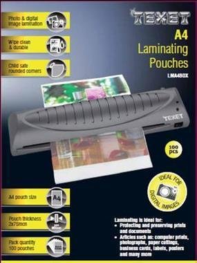 Texet A4 250 Micron Laminating Pouches (Pack of 100)