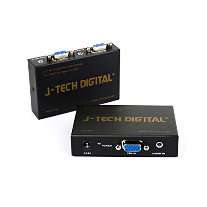 J-Tech Digital ProAV Premium Quality VGA Extender / VGA Amplifier / VGA Splitter over Ethernet Cable Extends 1000 Ft