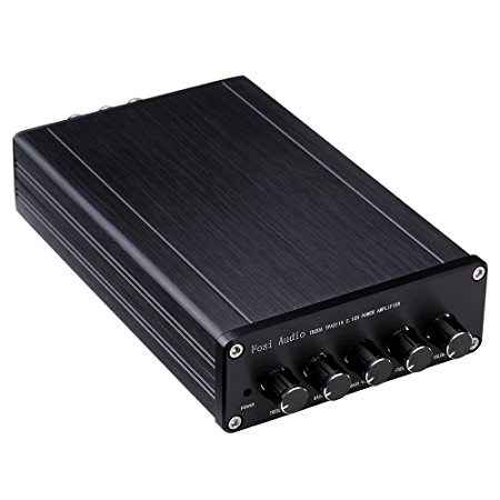 TB20A TPA3116D2 Stereo Amplifier 2.1 Channel Class D Audio Amp with Subwoofer Volume Control 2x50W 1x100W Sub Output Super Bass Power Amplifier, Treble Bass Independent Adjustment   Power Supply