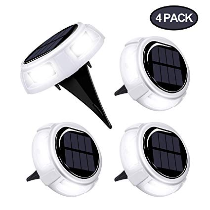 Albessel Solar Deck Lights Outdoor Waterproof,Solar Lights Lawn Outdoor Pathway,Patio Ground Lights Outdoor Solar-4 Pack