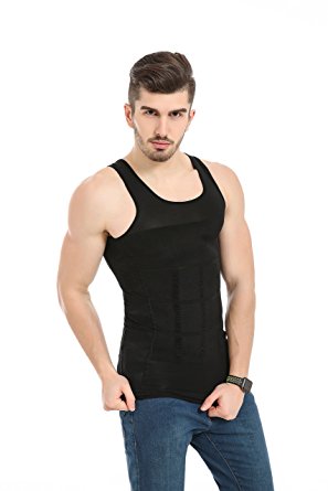 JQAmazing Compression Muscle Tank Shaperwear for Men,Mens Slimming Body Shaper Tummy Waist Vest Abdomen Slim Shirt