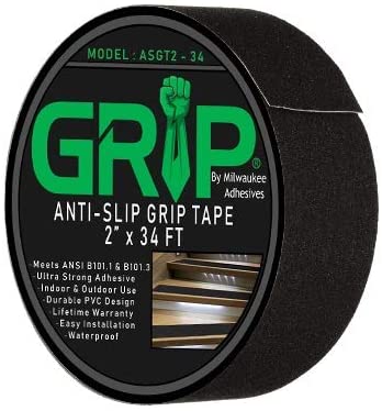 Anti Slip High Traction Grip Tape for Stairs, Steps, Indoor, Outdoor - Black (2" x 34 Feet)