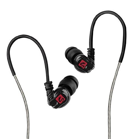Soundsoul U10 Sport Noise-isolating In-ear Headphones with Memory Wire Dark Black