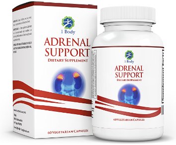 Adrenal Support - Vegetarian - A complex formula containing Vitamin B12 B5 B6 Magnesium Ginger Root Extract Astragalus Root Schizandra Berry Licorice and more - 30 Day Supply