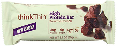 ThinkThin High Protein Bar, Brownie Crunch, 60 g, Bars, 10 Count