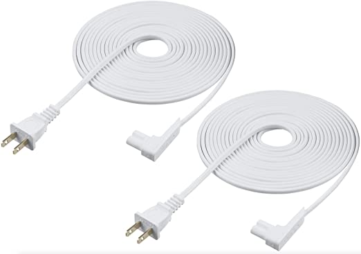 Vebner 16ft 2-Pack Power Cord Compatible with Sonos Play One, Sonos Play-1 and Sonos One SL Speaker. Compatible with Sonos Play One Extra Long Power Cable Cord, White