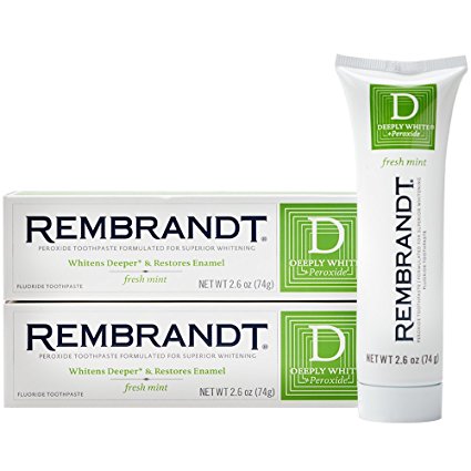 Rembrandt Deeply White   Peroxide Whitening Toothpaste, Fresh Mint, 2.6 Ounce, 2 Count