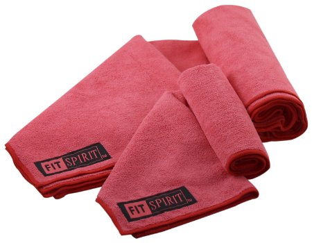 Fit Spirit® Super Absorbent Microfiber Non Slip Skidless Yoga Towel and Hand Towel Combo Set - Choose Your Color