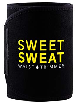 Sweet Sweat Premium Waist Trimmer (Yellow Logo) for Men & Women. Includes Free Sample of Sweet Sweat Gel!