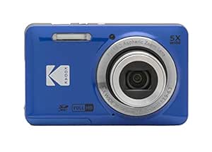 KODAK PIXPRO FZ55-BL 16MP Digital Camera 5X Optical Zoom 28mm Wide Angle 1080P Full HD Video 2.7" LCD Vlogging Camera (Blue)