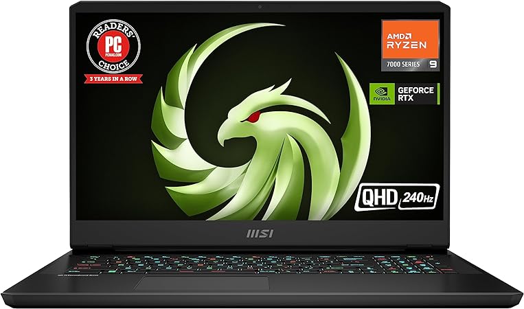 MSI Alpha 17 Laptop: Ryzen 9 7945HX, GeForce RTX 4070, 17.3" QHD 240Hz 3ms, 16GBDDR5, 1TB NVMe SSD, Type C, Cooler Boost 5, Win11 Home: Aluminum Black 17C7VG-007US