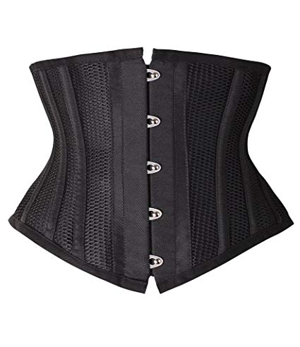 Camellias Women's Short Torso Waist Trainer Breathable Mesh Tummy Control Corset for Weight Loss