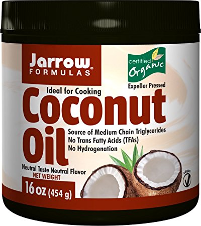 Jarrow Formulas Coconut Oil 100% Organic, Promotes Cardiovascular Health, 16 Ounces