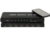 FARSTRIDER High Quality HDMI Switcher  Amplifier 5 in 1 out  5x1  with IR 1080P 3D 14a Metal box 24K Gold Plated Connector - Compact HDMI Switch Switcher 5 in 1  5x1  out 4 Ports Port with Built-in IR Wireless Remote Control Metal Box Hub Support 720 Full HD 1080P Full 3D HDMI 13 14 v14 14a with Power Adapter for PS4 Samsung HD TV Xbox Blu-ray and all the Device with HDMI Interface Best Auto Automatic Sensing Switching