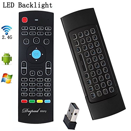 [Updated] Backlit Air Mouse Keyboard MX3 Pro, 2.4G Air Remote Control Mini Wireless Keyboard Mouse & infrared Learning for Android Smart TV Box By Dupad Story