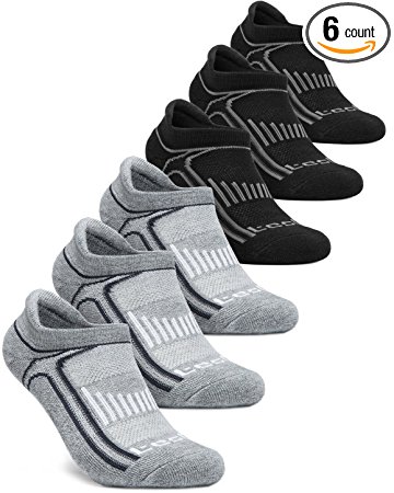 Tesla Men's 6-Pairs Atheltic No Show Socks Cushioned Comfort w Mesh TM-MZS04 / MZS05 / MZS06 / MZS07