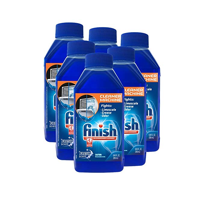 Finish Dishwasher Cleaner Solution Liquid, Fresh Scent, 8.45 Ounce (Pack of 6)