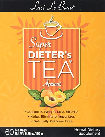 SUPER DIETER'S TEA APRICOT 60 Tea Bags Net Wt 5.26 oz./150 g