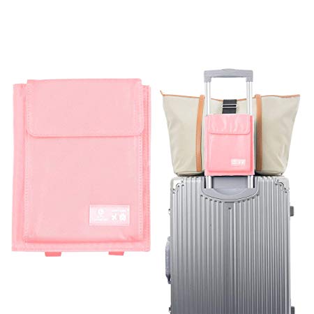 Travel Luggage Straps bag - An Portable Adjustable Bungee and Storage Function Travel Suitcase Accessory (Pink)