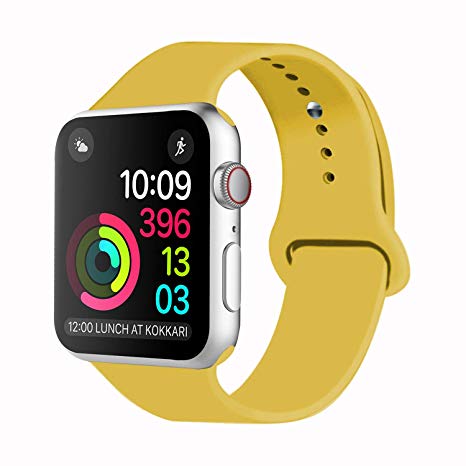 Idon Sport Watch Band, Soft Silicone Replacement Sports Band Compatible with Apple Watch Band 2018 Series 5/4/3/2/1 38MM 40MM 42MM 44MM for Apple Watch All Models