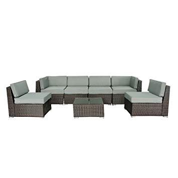 7 Pieces Outdoor Patio Furniture Sectional Conversation Set,Olefin Fabric Cutions,All Aluminum Frame,Outdoor,Backyard, Pool,Indoor,Bedroom