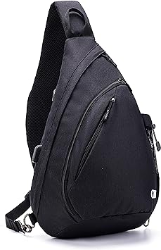 TurnWay 2023 Water-Proof Sling Backpack/Crossbody Bag/Shoulder Bag for Travel, Hiking, Cycling, Camping for Women & Men (Black)