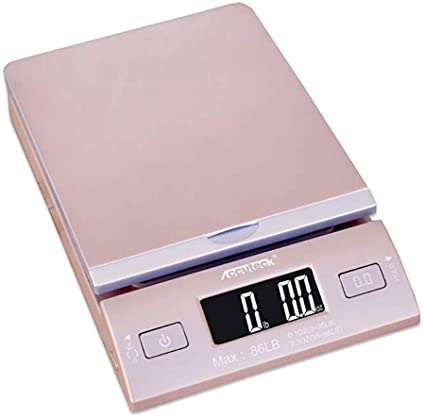 Accuteck DreamGold 86 Lbs Digital Postal Scale Shipping Scale Postage with USB&AC Adapter, Limited Edition