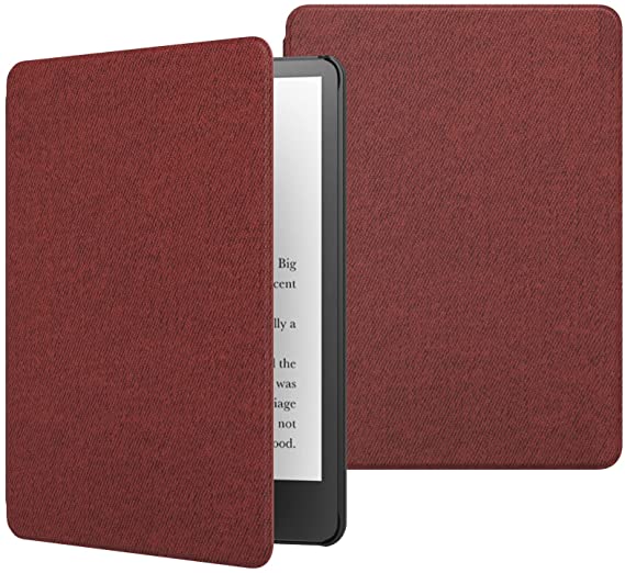 MoKo Case for 6.8" Kindle Paperwhite (11th Generation-2021) and Kindle Paperwhite Signature Edition, Lightweight Shell Cover with Auto Wake/Sleep for Kindle Paperwhite 2021, Wine Red