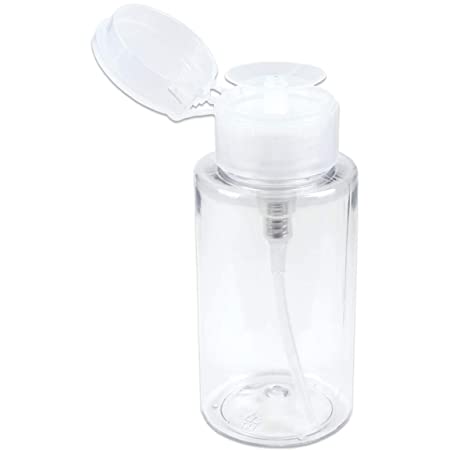 PANA Professional No Wording Labeled Push Down Liquid Pumping Empty Bottle Dispenser (7 oz, CLEAR)