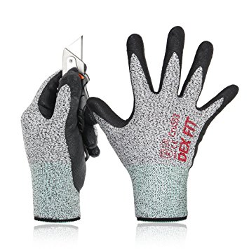 Level 5 Cut Resistant Gloves Cru553, 3D Comfort Power Grip, Durable Water Based Foam Nitrile, Breathable Cool Thin Stretchy Fit, Machine Washable, Small 1 Pair