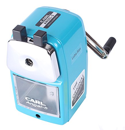 Carl Angel 5 Pencil Sharpener Quiet for Office, Home and School,Blue