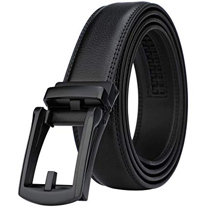 Men's Comfort Genuine Leather Ratchet Dress Belt with Automatic Click Buckle