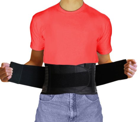 AidBrace Back Brace Support Belt - 1 Breathable Industrial Strength Lumbar Posture Support Belt - Relieves Lower Back Pain Naturally for Men and Women S