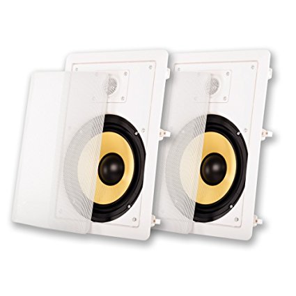 Acoustic Audio HD-800Pr 8-Inch Rectangle 2 Way Kevlar Speakers (White)