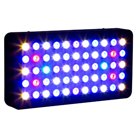 Galaxyhydro Led 55x3w Dimmable 165w Full Spectrum LED Aquarium Light for Reef Coral and Fish