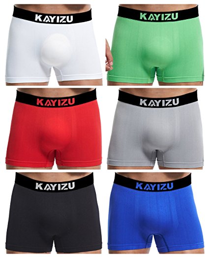 KAYIZU Men's Underwear Seamless Comfort Soft Stretch Boxer Brief (6-Pack)