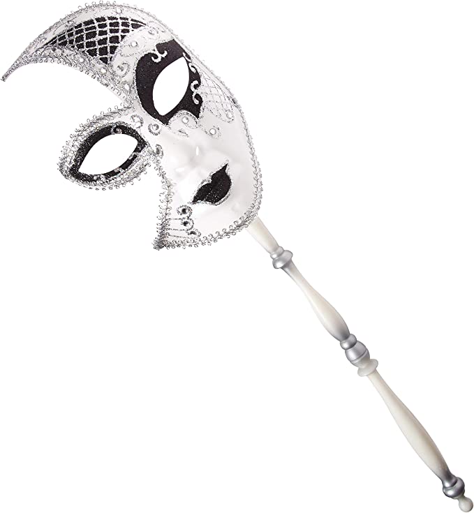Forum Novelties 75086 Half Mask with Stick, One Size, Pack of 1