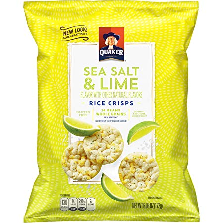 Quaker Rice Crisps, Sea Salt & Lime, 6.06 oz Bag (Packaging May Vary)