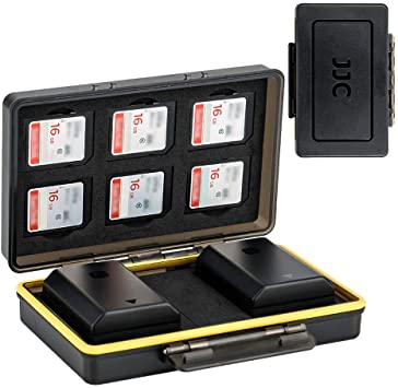 Camera Battery and SD Card Case Holder,6 SD Card 2 Camera Battery Slots Case Storage for Canon LP-E6 Nikon EN-EL15 Sony NP-FW50 Olympus BLS-5,Water-resistant & Shockproof