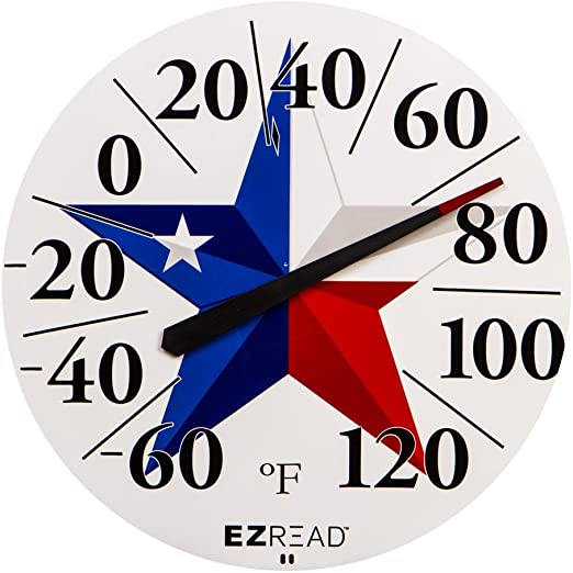 Headwind Consumer Products State 12.5" 840-1238 EZREAD Dial Thermometer Stat, Texas Star