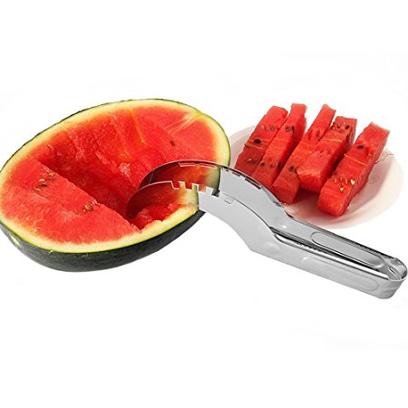 ROSIMO Watermelon Slicer Corer Server Tongs Kitchen Gadget-Multipurpose All In One Stainless Steel Knife - Melon & Fruit Slicer