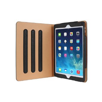 Leather Document Pocket Folio Stand Case for Apple iPad Pro 9.7 - Black