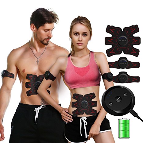 FEIERDUN Update Version 2018 ABS STIMULATOR Rechargeable Ultimate AB Stimulator for Men & Women - Portable Abdominal Muscle Trainer Toner Toning Belt