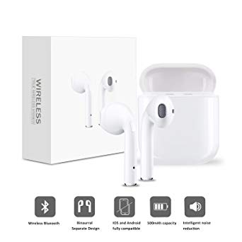 Bluetooth Headphones, Axgo Wireless 4.2 In-Ear Earbuds with Noise Cancelling and Charging Case, Stereo Earpiece Built in Mic Sweatproof Headset for iPhone and Android Smart Phones