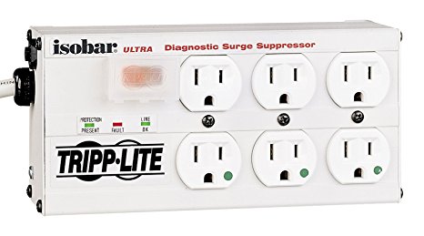 Tripp Lite Isobar 6 Outlet Medical Grade Surge Protector Power Strip, 15ft Cord, (ISOBAR6ULTRAHG)