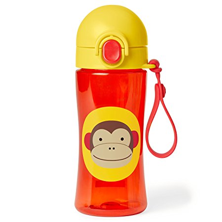 Skip Hop Zoo Lock-Top Sports Bottle, Monkey, Brown