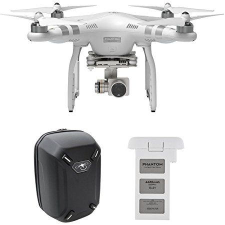 DJI Phantom 3 Advanced Quadcopter with 1080p Camera, 3-Axis Gimbal - Bundle with Extra Battery and Hardshell Backpack, Remote Controller Included