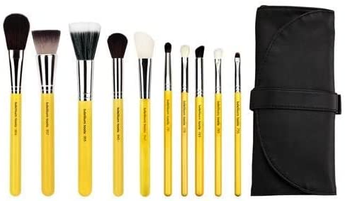 Bdellium Tools Professional Makeup Brush Studio Series - Mineral 10pc. Brush Set with Roll-Up Pouch