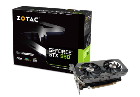 ZOTAC GeForce GTX 960 4GB GDDR5 PCI Express 3.0 HDMI DVI DisplayPort SLI Ready Graphics Card (ZT-90308-10M)